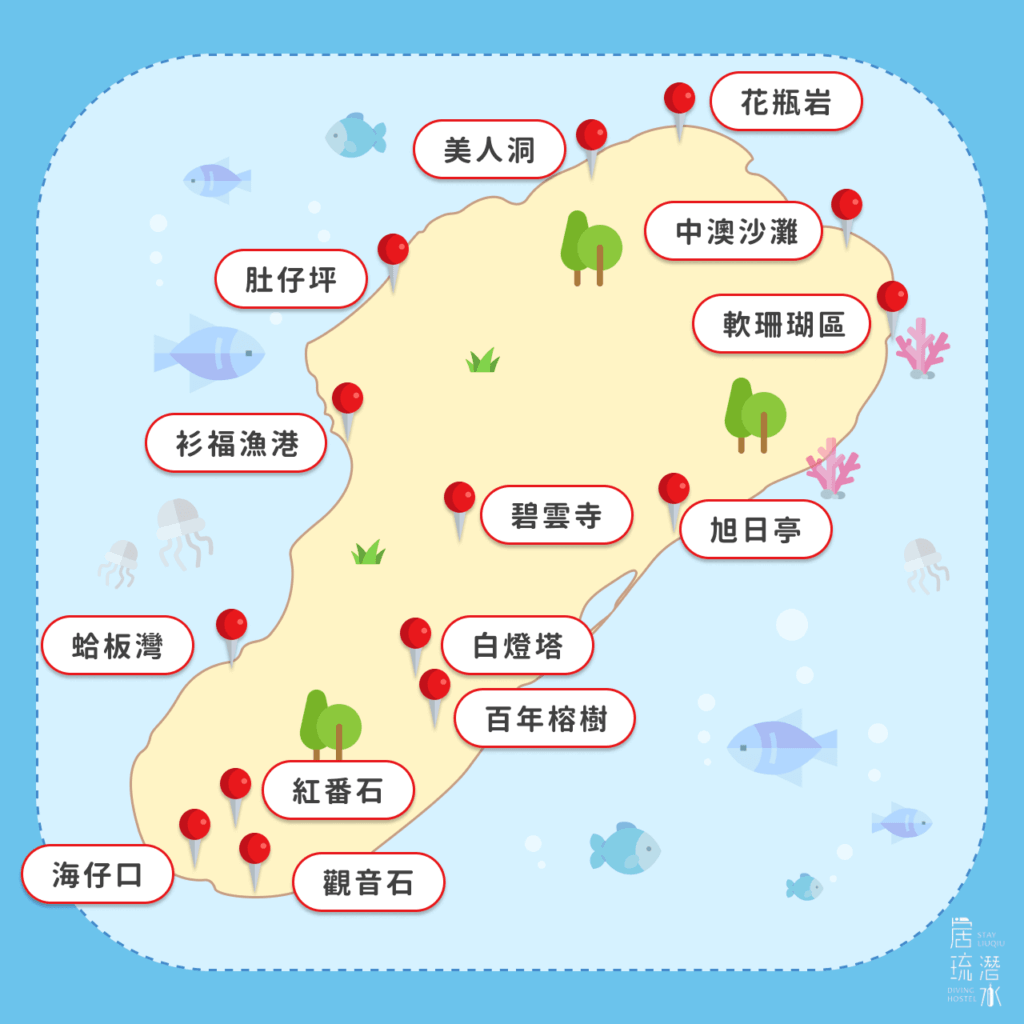 小琉球潛點地圖